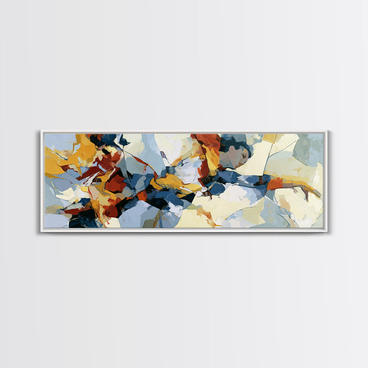 Dancer Figure Fractured into Vibrant Movement Canvas Print, Expressionist Art, Digital Art, Living Room Decor, Expression, EXP-3x1-92