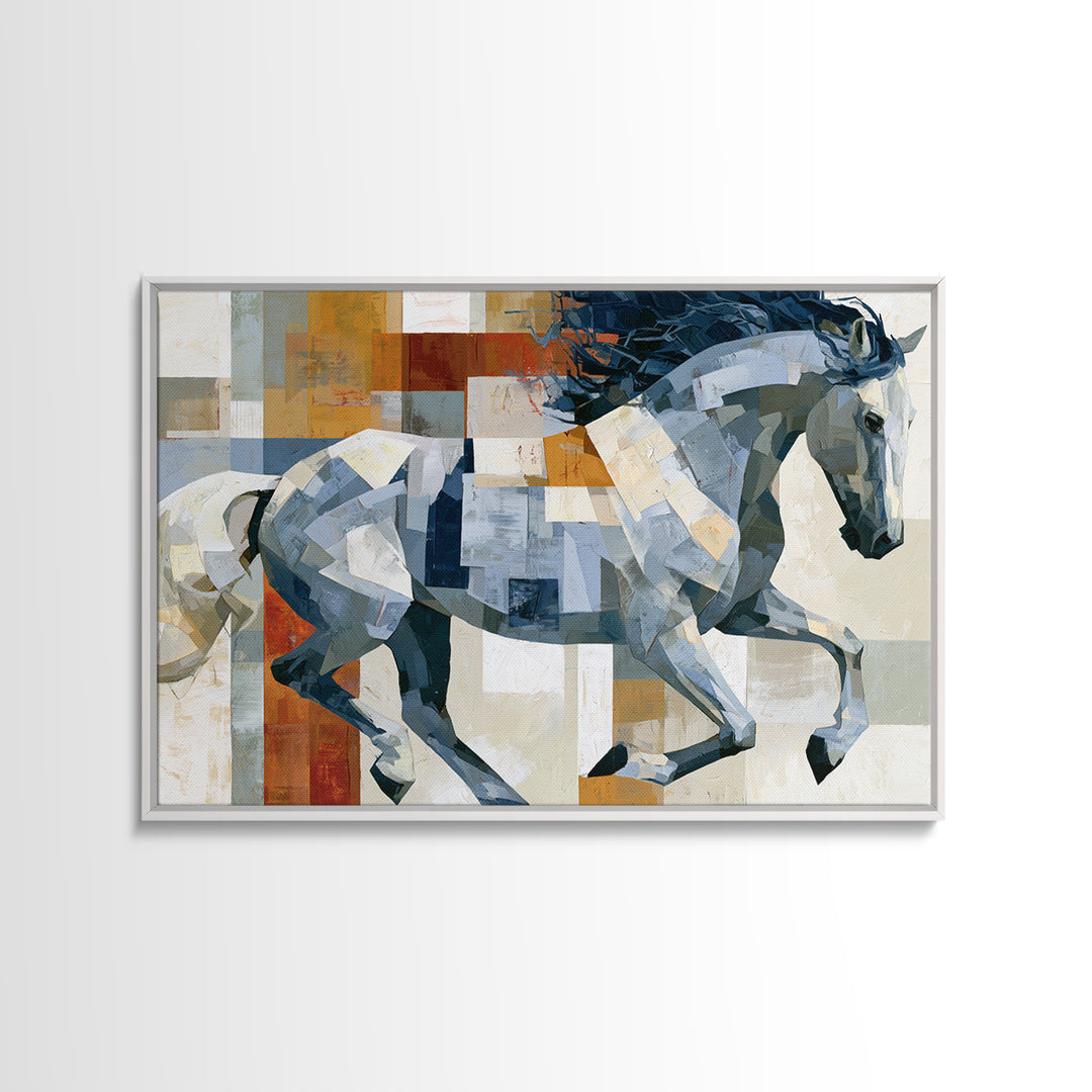 Expressionist Horse in Motion with Wild Mane Canvas Print, Expressionist Art, Abstract Art, Living Room Decor, Expression, EXP-3x2-14
