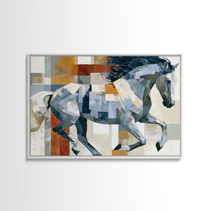 Expressionist Horse in Motion with Wild Mane Canvas Print, Expressionist Art, Abstract Art, Living Room Decor, Expression, EXP-3x2-14