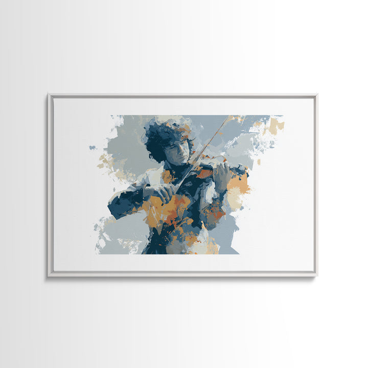 Violinist Painted in Electric Brush Marks Canvas Print, Expressionist Art, Modern Art, Living Room Decor, Fine Art, Expression, EXP-3x2-17