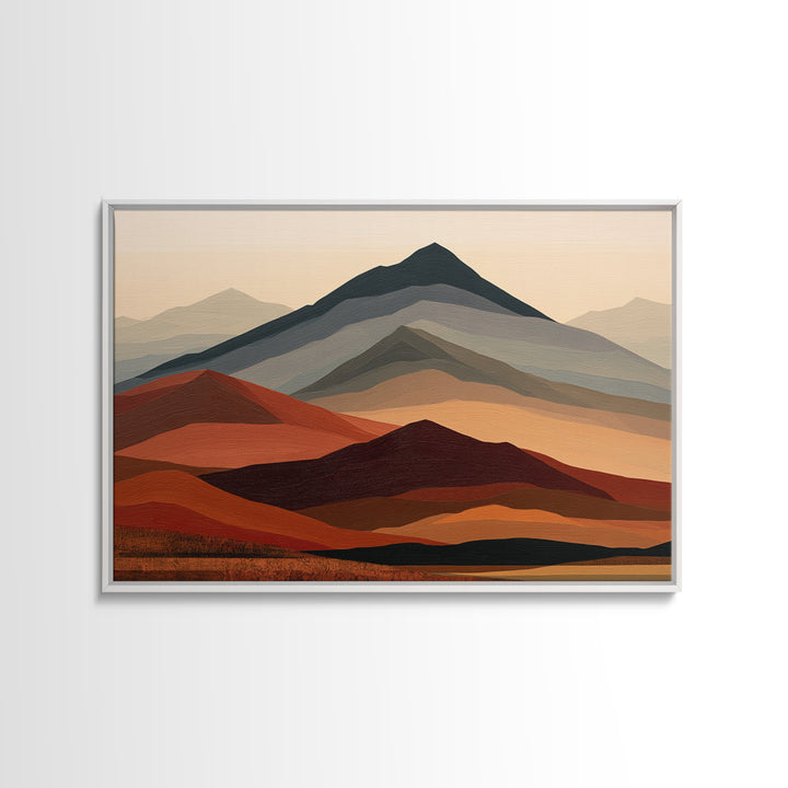Mountain Landscape in Vibrating Color Bands Canvas Print, Expressionist Art, Moody Wall Art, Living Room Decor, Expression, EXP-3x2-25