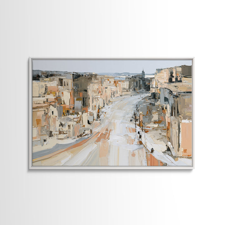 Distorted City Street Canvas Print, Expressionist Art, Modern Decor, Living Room Decor, Fine Art, Expression, Wall Decor, EXP-3x2-29