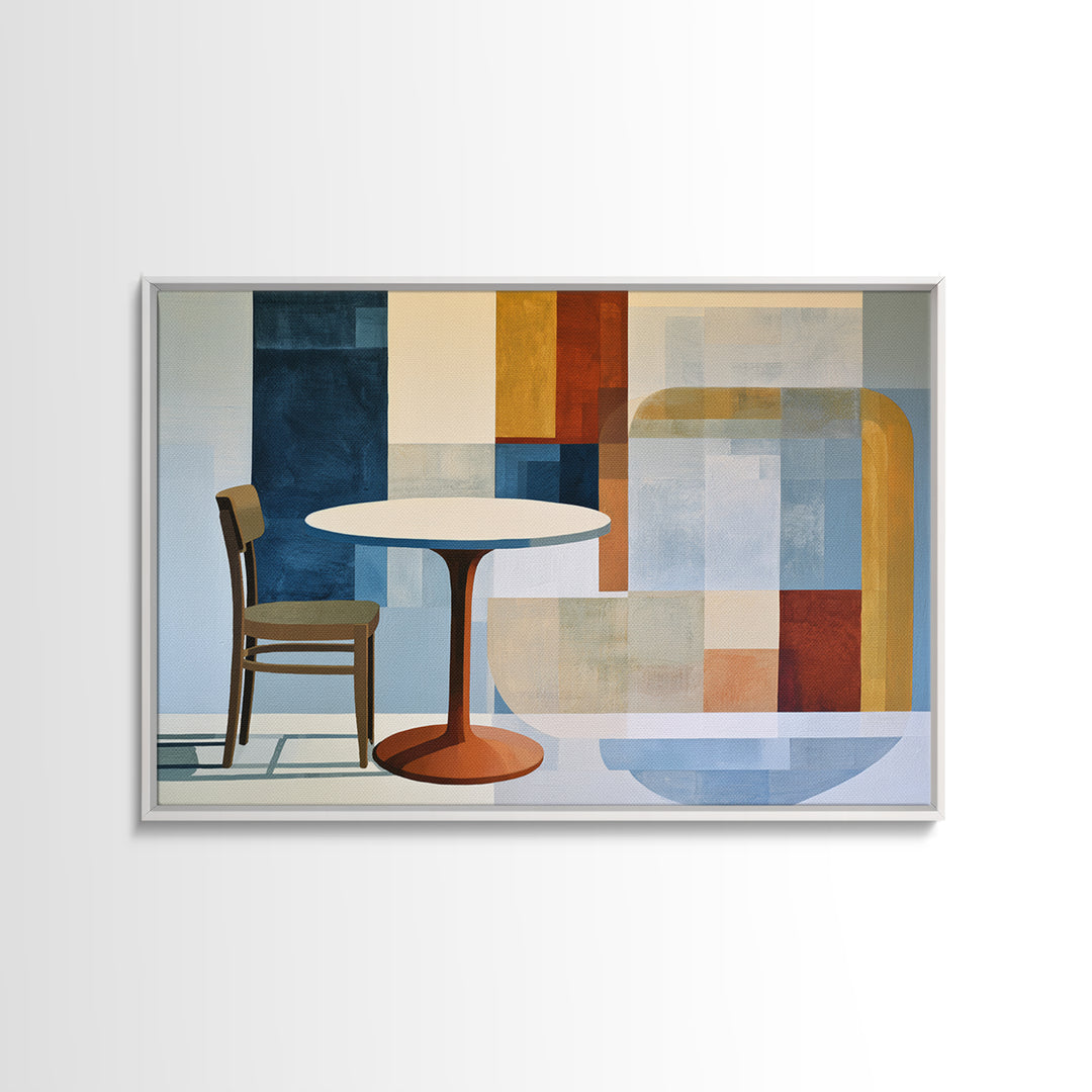 Lonely Caf Table Canvas Print, Expressionist Art, Downloadable Prints, Living Room Decor, Fine Art, Expression, EXP-3x2-33