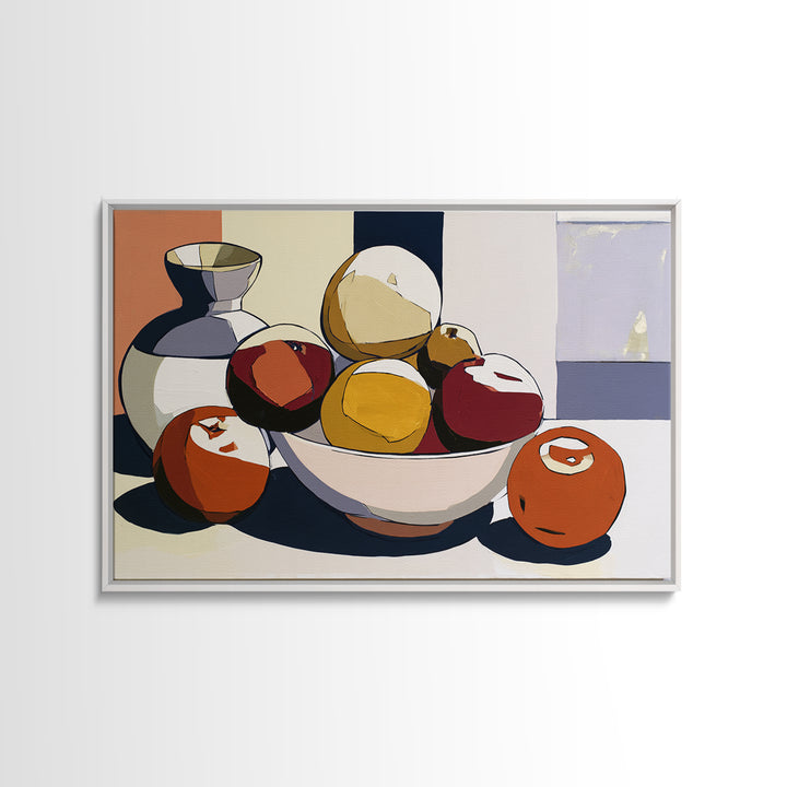 Bold Still Life of Fruit Framed Canvas Print, Expressionist Art, Gallery Decor, Living Room Decor, Fine Art, Expression, EXP-3x2-45