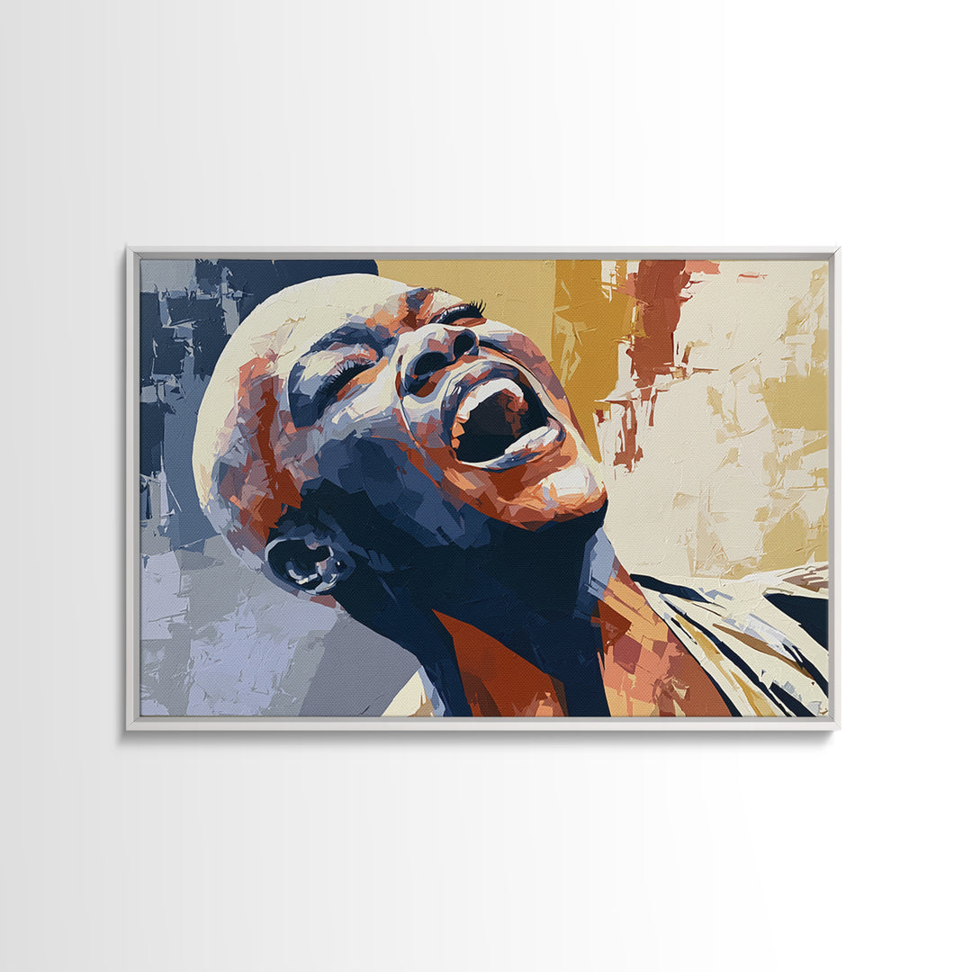 Portrait of a Singer Canvas Print, Expressionist Art, Gallery Decor, Living Room Decor, Fine Art, Expression, Wall Art, EXP-3x2-48