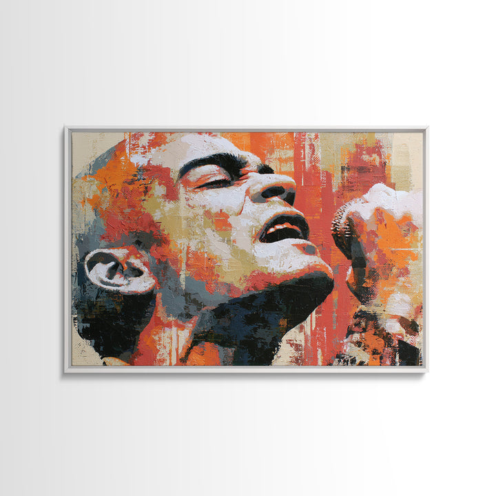 Portrait of a Singer Canvas Print, Expressionist Art, Contemporary Art, Living Room Decor, Fine Art, Expression, Original Art, EXP-3x2-72