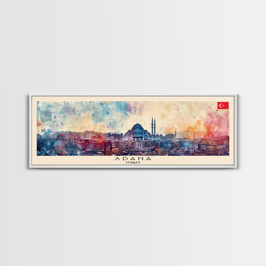 Adana Turkey  Travel Art, City Art, Framed Canvas Print or Metal Wall Art, Europe Travel Poster, Panoramic Wall Art, Extra Wide Wall Art