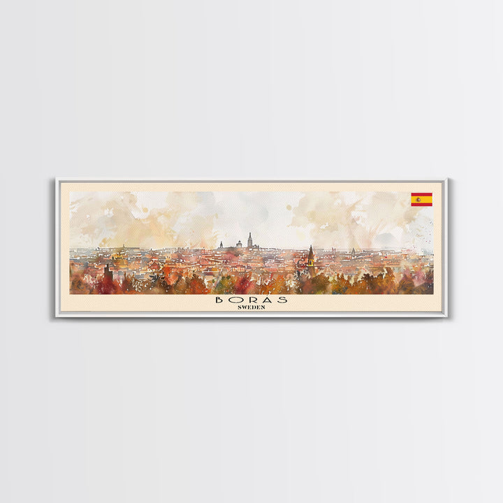 Bordeaux France Panoramic Travel Poster, Framed Canvas Print or Metal Wall Art, Travel Art, Home Decor, Panoramic Painting, Midcentury Art