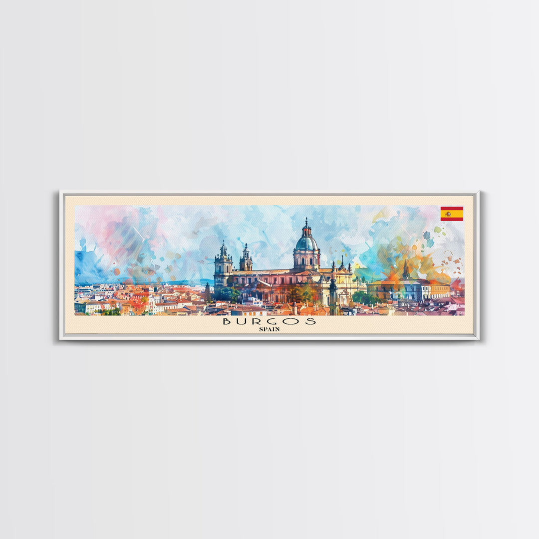 Burgos Spain Wall Art, Panoramic Travel Poster, Panoramic Framed Canvas Print, City Wall Art, Wall Hanging Home Decor, Travel Art