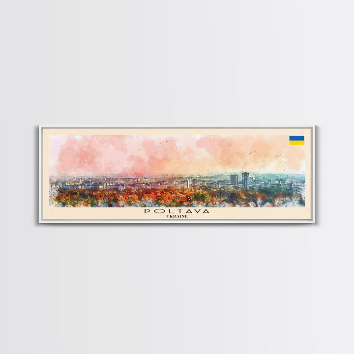 Poltava Ukraine Wall Art, Panoramic Travel Poster, Panoramic Framed Canvas Print, City Wall Art, Wall Hanging Home Decor, Travel Art