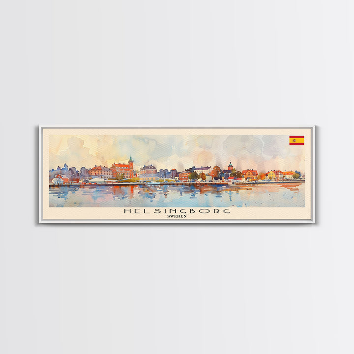 Helsingborg Sweden Travel Print Wall Art, Panoramic City Art, Travel Art, Wall Decor, Vacation Gift, Framed Canvas Print Or Metal Art