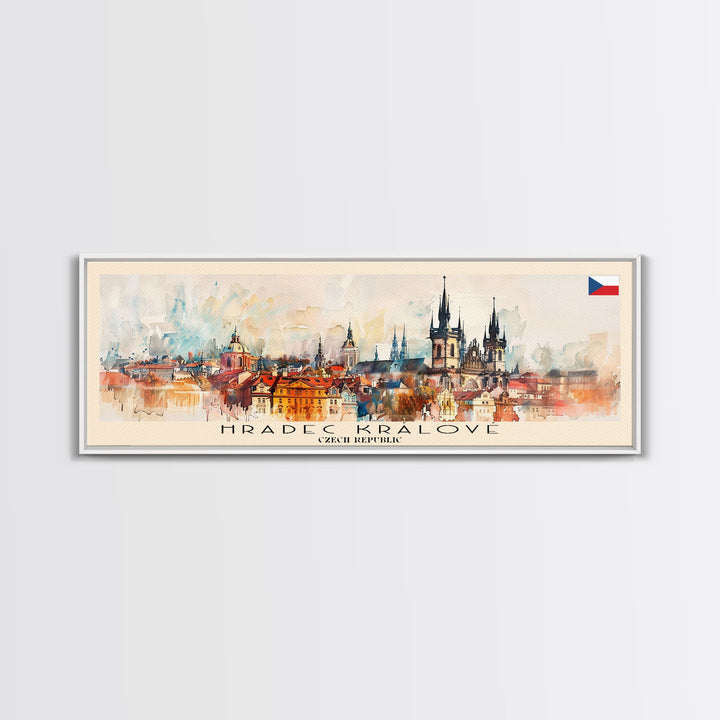 Hradec Czech Republic Travel Art, City Art, Framed Canvas Print or Metal Wall Art, Europe Travel Poster, Panoramic Wall Art, Extra Wide Wall Art