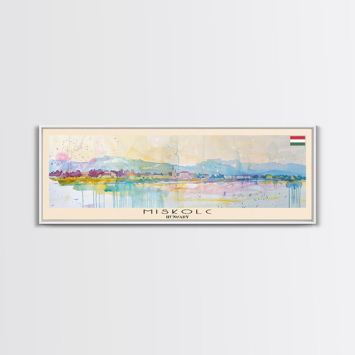 Miskolc Hungary Wall Art, Panoramic Travel Poster, Panoramic Framed Canvas Print, City Wall Art, Wall Hanging Home Decor, Travel Art