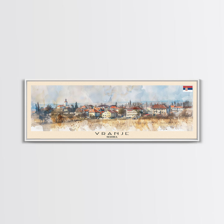 Vranje Serbia Wall Art, Panoramic Travel Poster, Panoramic Framed Canvas Print, City Wall Art, Wall Hanging Home Decor, Travel Art