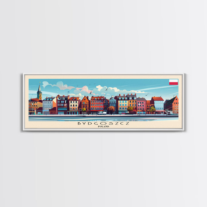 Bydgoszcz Poland Travel Art, City Art, Framed Canvas Print or Metal Wall Art, Europe Travel Poster, Panoramic Wall Art, Extra Wide Wall Art
