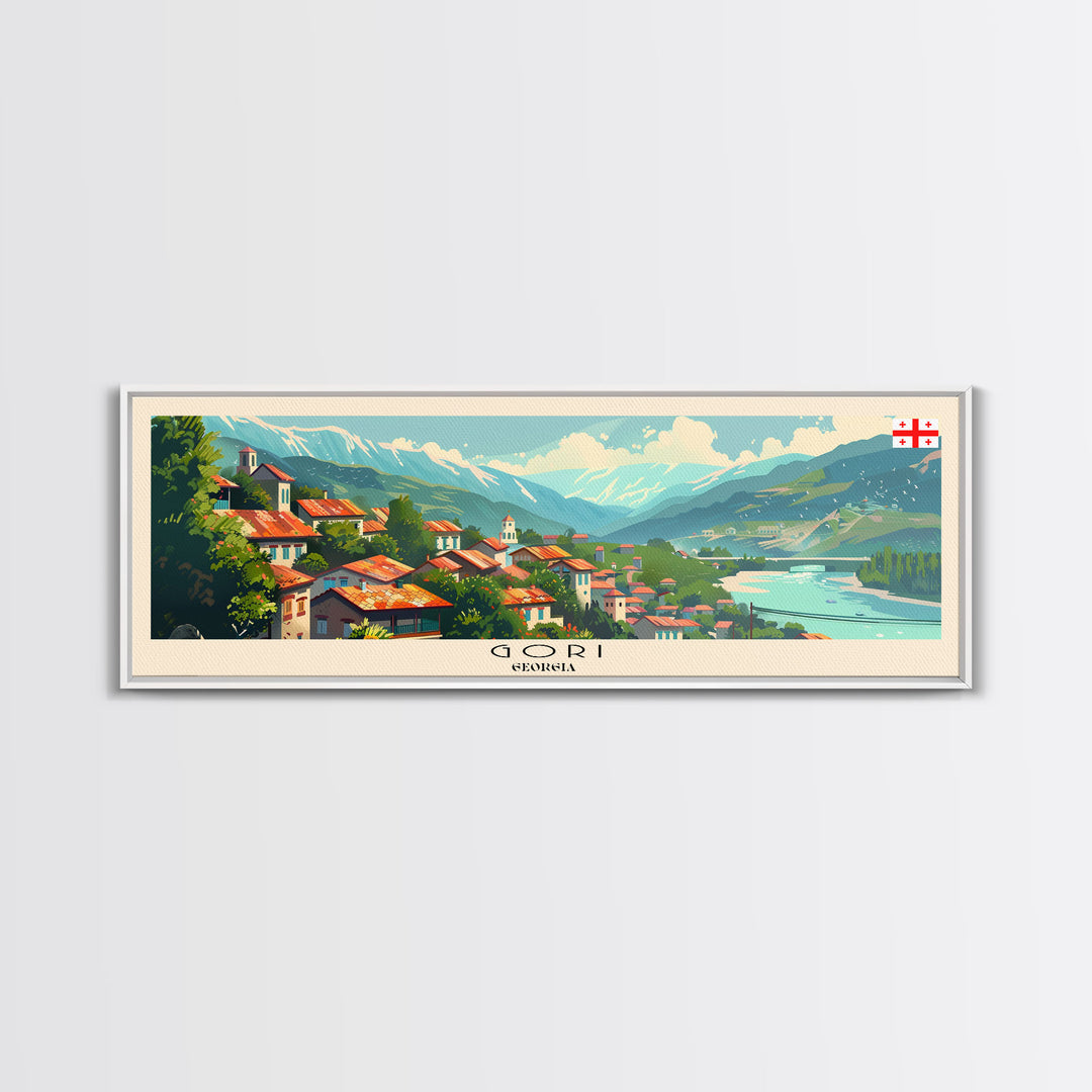 Gori Georgia Travel Print Wall Art, Panoramic City Art, Travel Art, Wall Decor, Vacation Gift, Framed Canvas Print Or Metal Art