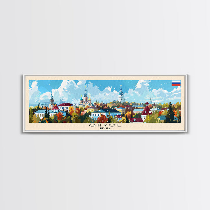 Oryol Russia Wall Art, Panoramic Travel Poster, Panoramic Framed Canvas Print, City Wall Art, Wall Hanging Home Decor, Travel Art