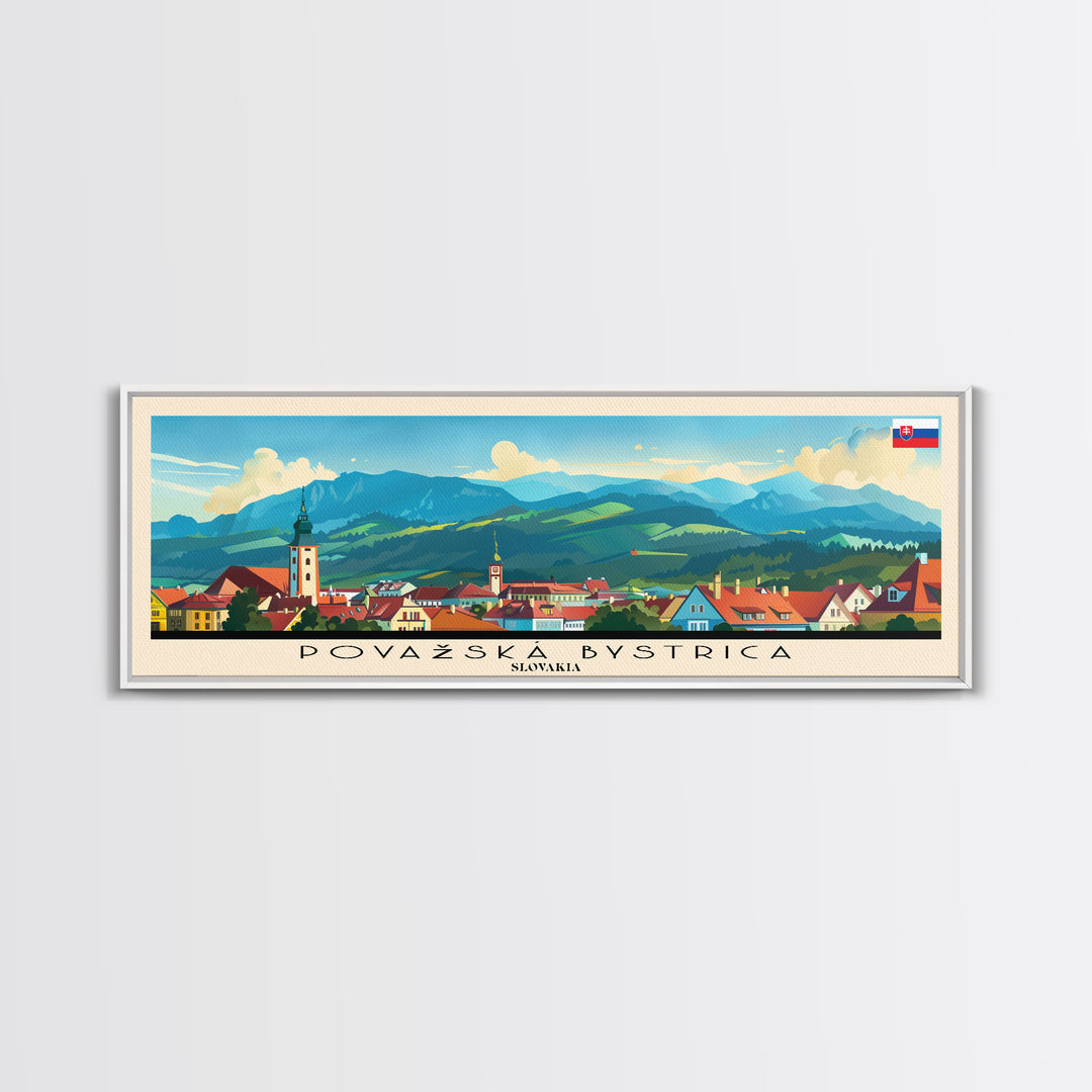 Povazska Bystrica Slovakia Travel Print Wall Art, Panoramic City Art, Travel Art, Wall Decor, Vacation Gift, Framed Canvas Print Or Metal Art