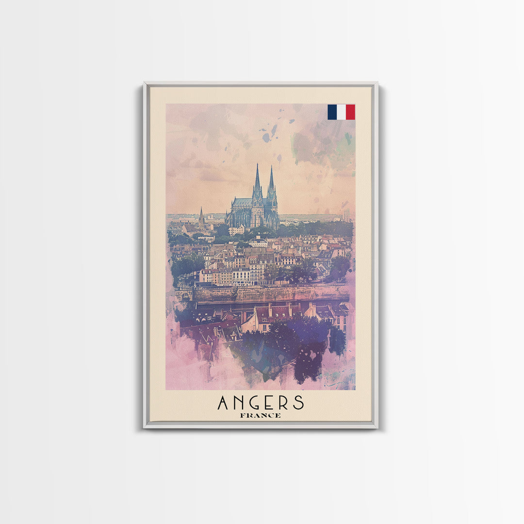 Enchanting Angers Cathedral View, Framed Canvas Print, Ideal for Bedroom Art, Travel Poster, Home Decoration, Boho Wall Art
