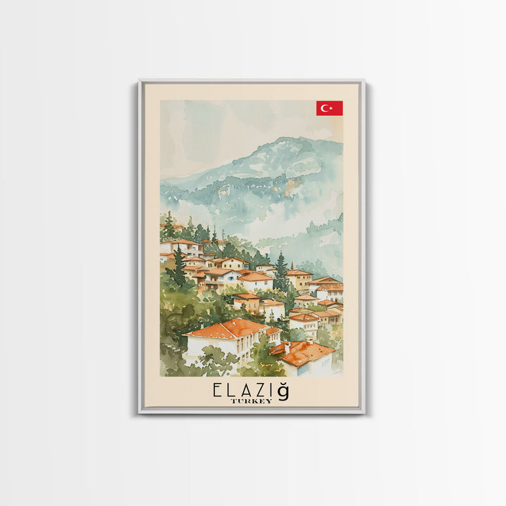 Serene Elazığ, Turkey Framed Canvas Print. Picturesque Wall Art for Living Room or Bedroom Decor, Beautiful Travel Poster.