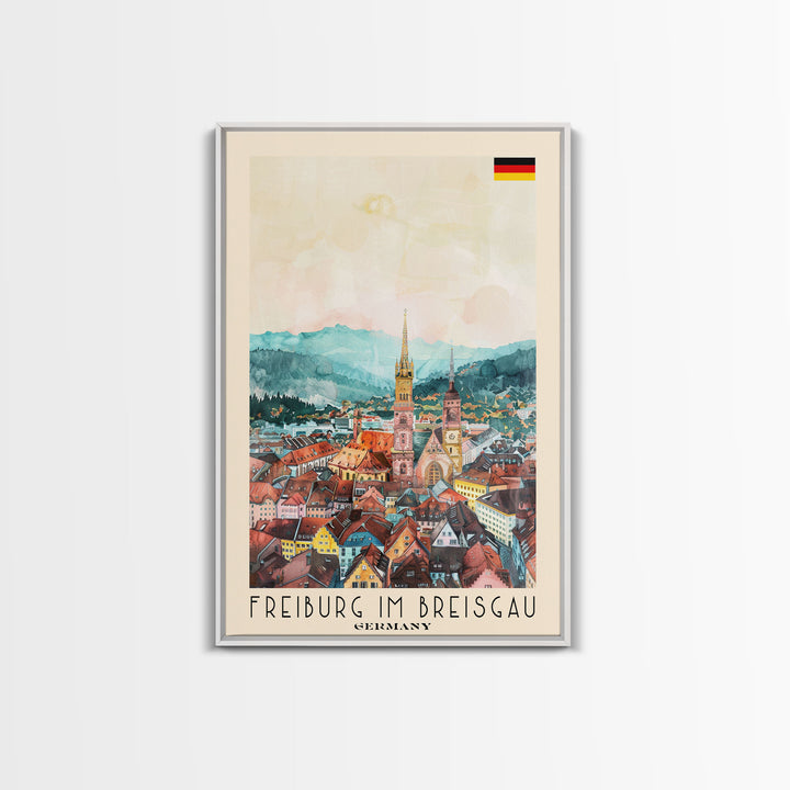 Freiburg, Germany Travel Poster Art, Framed Canvas Print for Living Room or Bedroom, Scenic Wall Art, Perfect Home Decoration