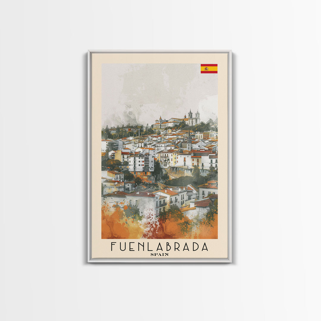 Fuenlabrada, Spain Travel Poster Art, Framed Canvas Print for Living Room or Bedroom, Spanish Wall Art, Home Decoration