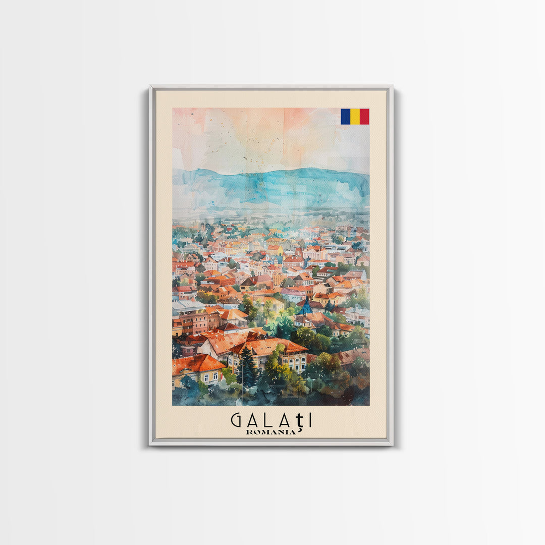 Galati, Romania Travel Poster Art, Framed Canvas Print for Living Room or Bedroom, Scenic Wall Art, Perfect Home Decoration