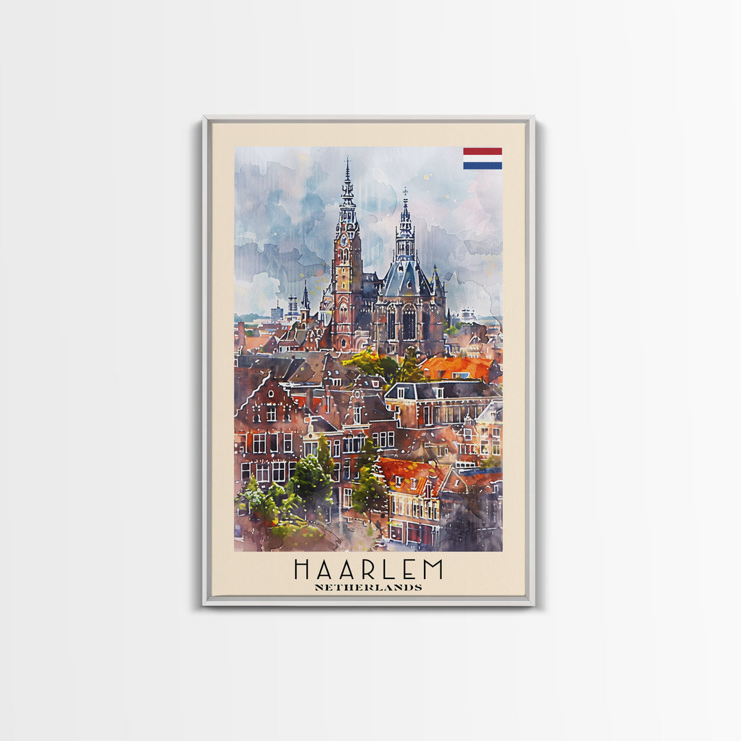 Haarlemmermeer Netherlands Water View Art, Framed Canvas Print, Bedroom Wall Art, Travel Poster, Home Decoration, Dutch Wall Art