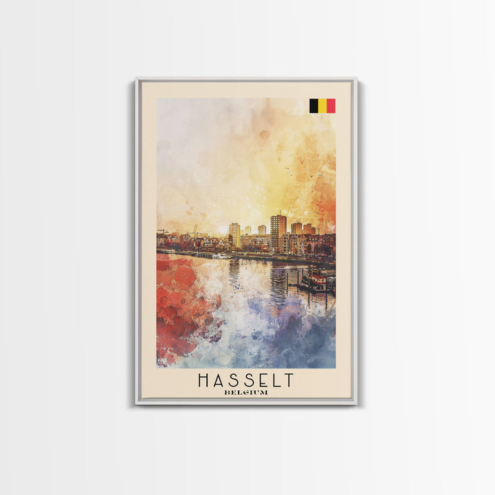 Hasselt Belgium Urban Cityscape Art, Framed Canvas Wall Art, Living Room Decor, Modern Home Decor, City Poster Art Print, Travel Poster Art