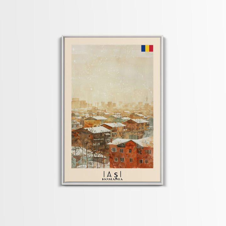 Iasi Romania Winter Scene Art Print, Stunning Canvas Print for Seasonal Home Decor, Travel Poster for Living Room Wall Art, Romanian Cityscape