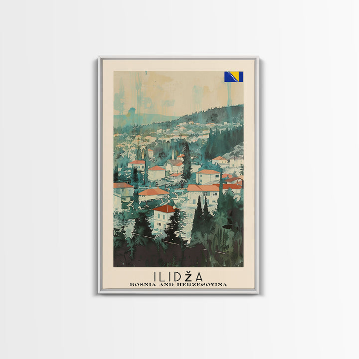 Ilidza Bosnia Scenic Mountain View Art Print, Beautiful Canvas Print for Nature Lovers, Travel Poster for Home Decor, Bosnian Landscape Wall Art