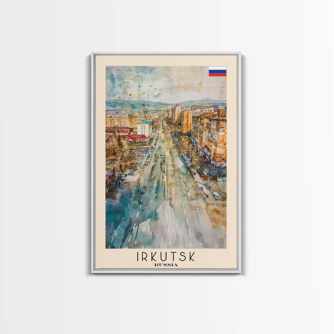 Irkutsk Russia Urban Cityscape Art Print, Stunning Canvas Print for Home Decor, Travel Poster for Living Room Wall Art, Russian City View