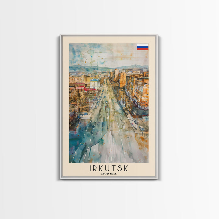 Irkutsk Russia Urban Cityscape Art Print, Stunning Canvas Print for Home Decor, Travel Poster for Living Room Wall Art, Russian City View