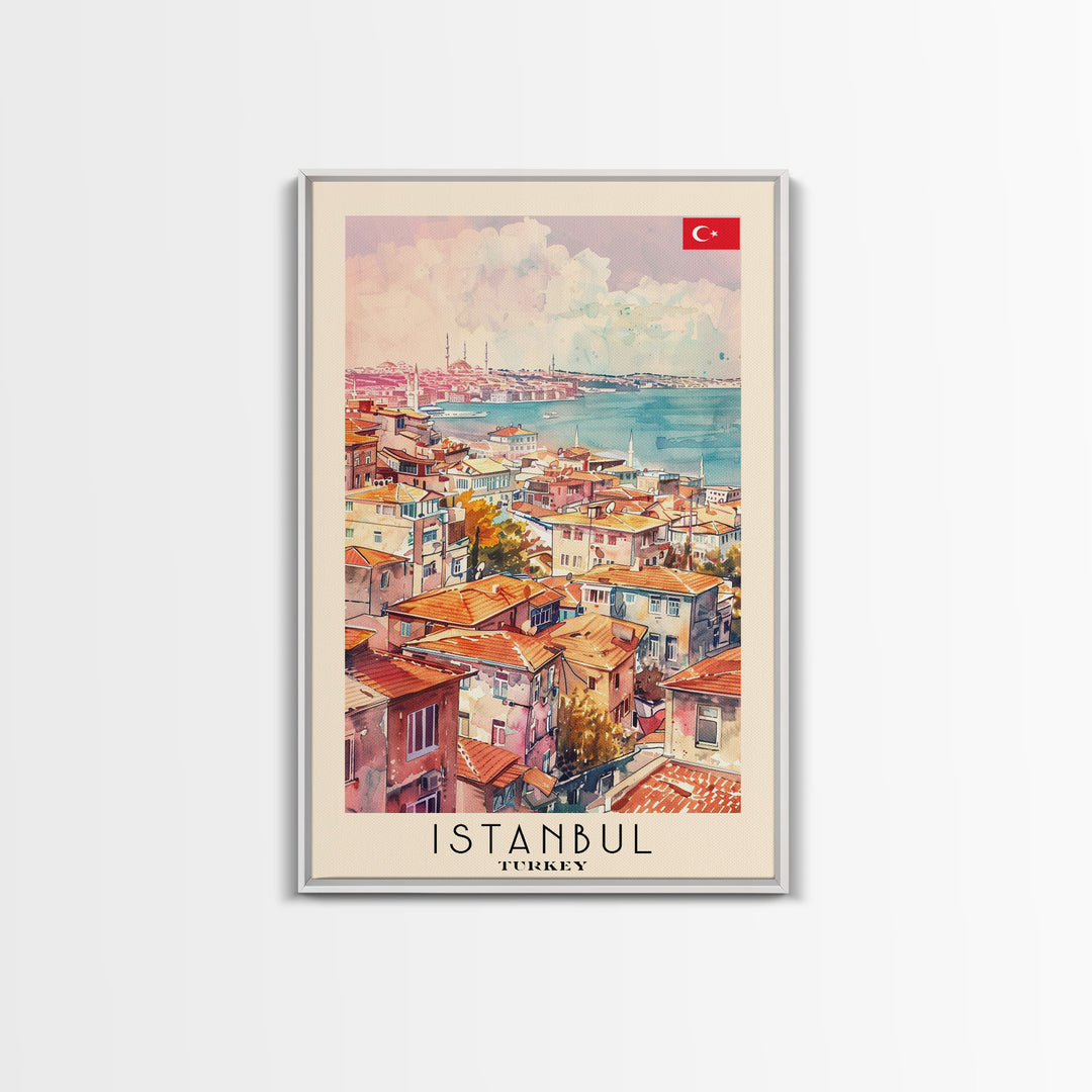 Istanbul Turkey Bosphorus Art Print, Beautiful Canvas Print for Home Decor, Travel Poster for Living Room Wall Art, Turkish Cultural Scene