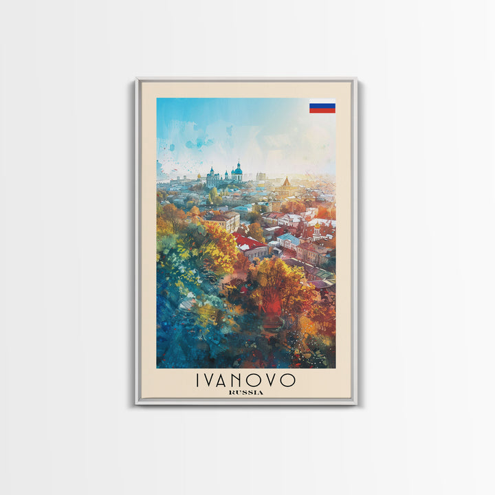 Ivanovo Russia Historic Town Art Print, Vibrant Canvas Print for Home Decor, Travel Poster for Living Room Wall Art, Russian Heritage View