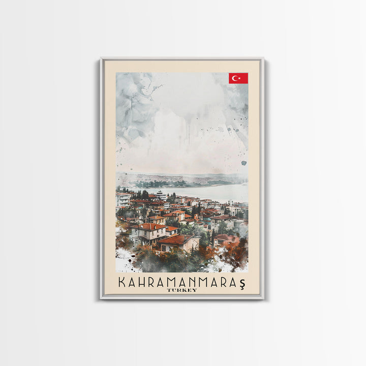 Kahramanmaras Turkey Historical View, Framed Canvas Print, Travel Poster, Cultural Wall Art, Bedroom Decor, Ancient Cityscape, Rich Home Decoration