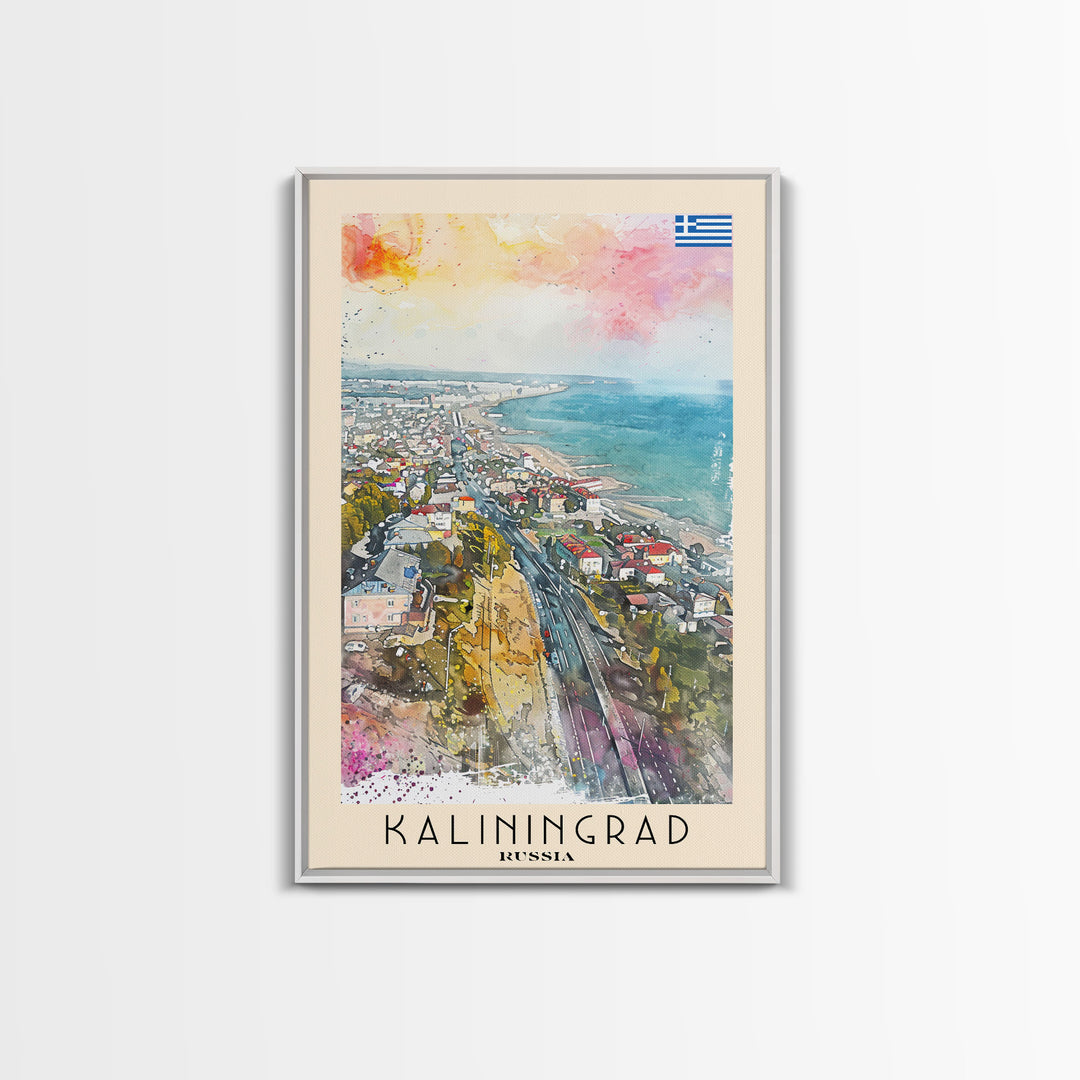 Kaliningrad Russia Urban Landscape, Framed Canvas Print, Travel Poster, Modern Wall Art, Office Decor, Russian Cityscape, Contemporary Home Decoration