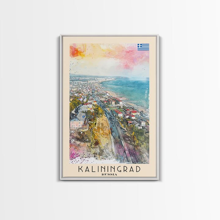 Kaliningrad Russia Urban Landscape, Framed Canvas Print, Travel Poster, Modern Wall Art, Office Decor, Russian Cityscape, Contemporary Home Decoration