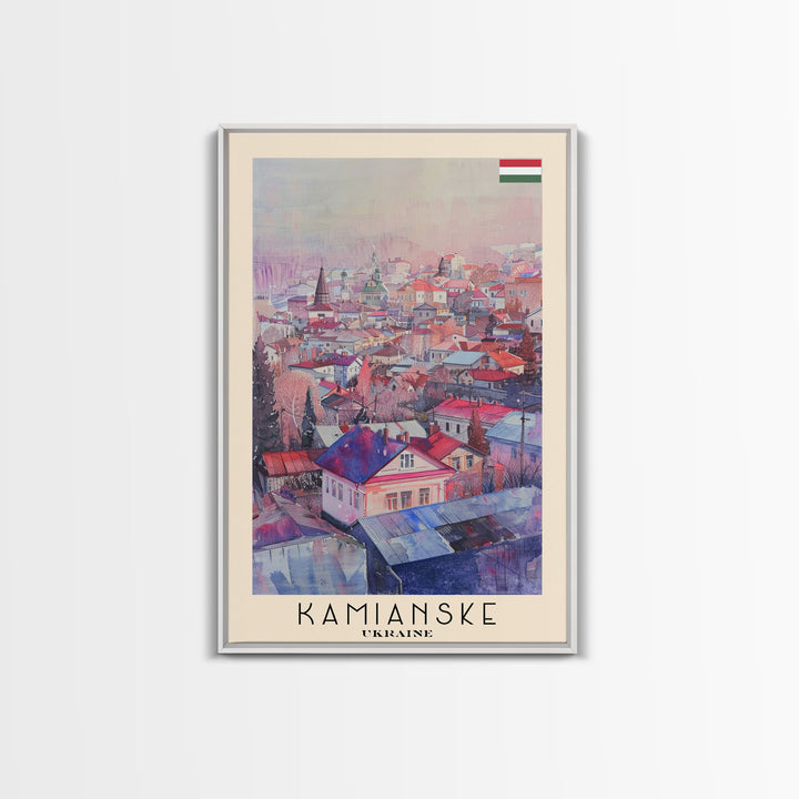 Kamianske Ukraine Scenic View, Framed Canvas Print, Travel Poster, Wall Art, Living Room Decor, Cityscape Art, Modern Home Decoration, Ukrainian City