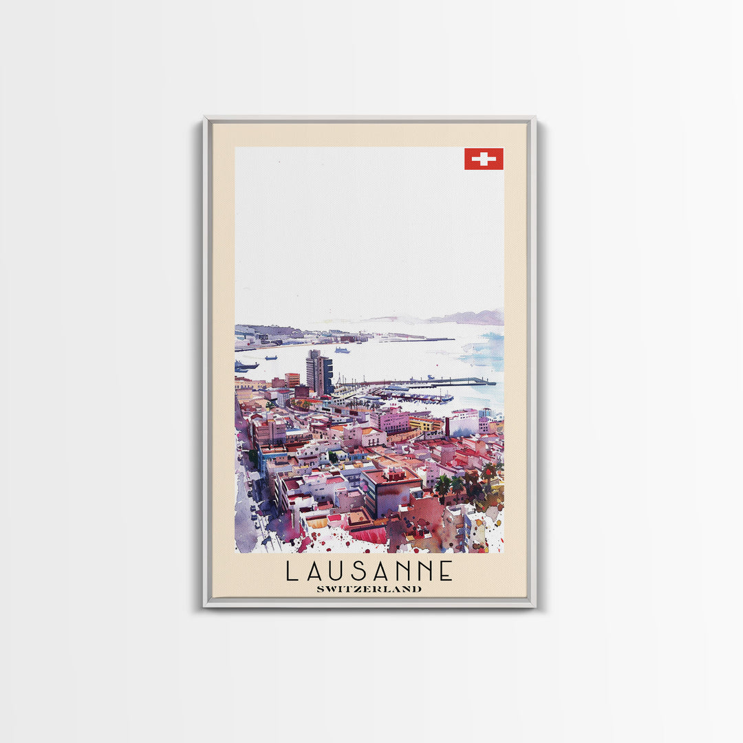 Las Palmas de Gran Canaria Spain Travel Poster Framed Canvas Print, Coastal Cityscape, Wall Art, Tropical Home Decor, Travel Print, Artistic Gift