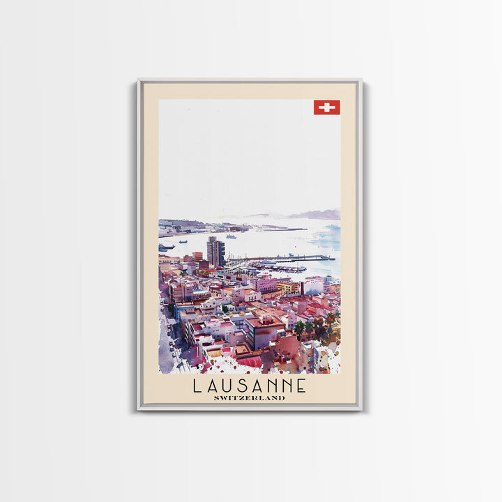 Las Palmas de Gran Canaria Spain Travel Poster Framed Canvas Print, Coastal Cityscape, Wall Art, Tropical Home Decor, Travel Print, Artistic Gift