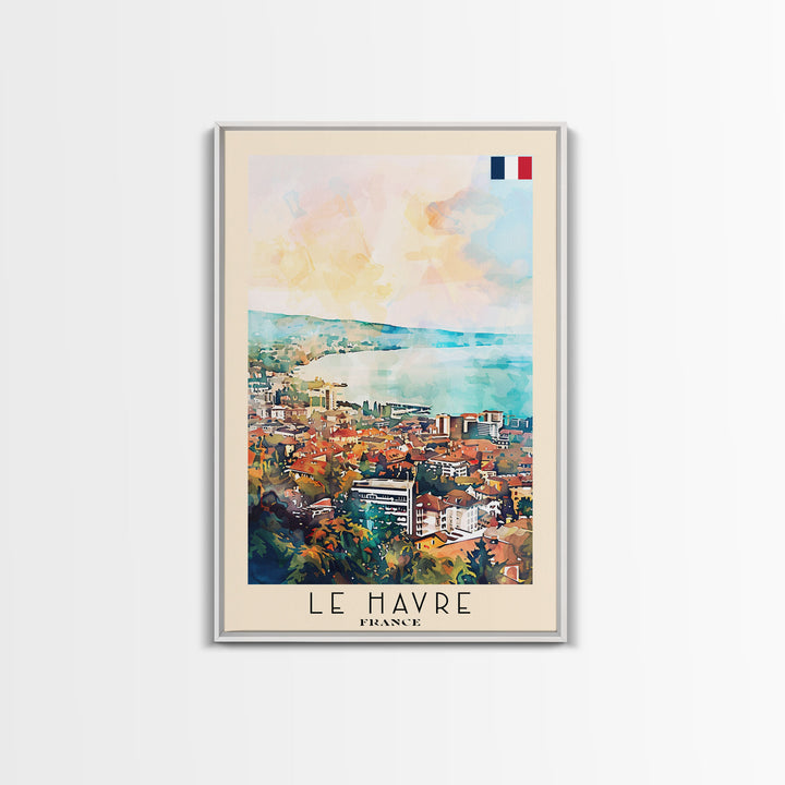Lausanne Switzerland Travel Poster Framed Canvas Print, Scenic Landscape Art, Wall Decor, Home Decoration, Travel Print, Original Painting