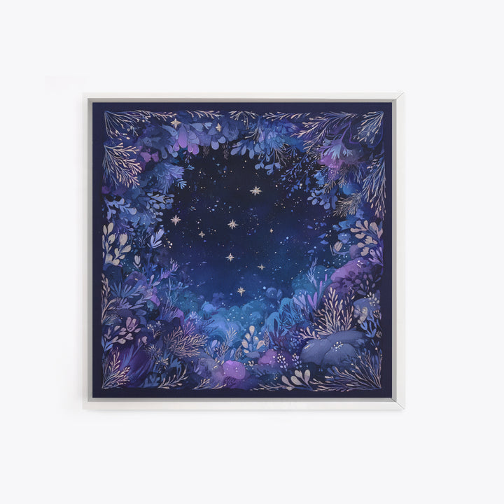 Celestial Dragon Wrapped Around a Moon Framed Canvas Print, Fantasy Art, Acrylic Painting, Living Room Decor, Fine Art, Mythic, FAN-1x1-38