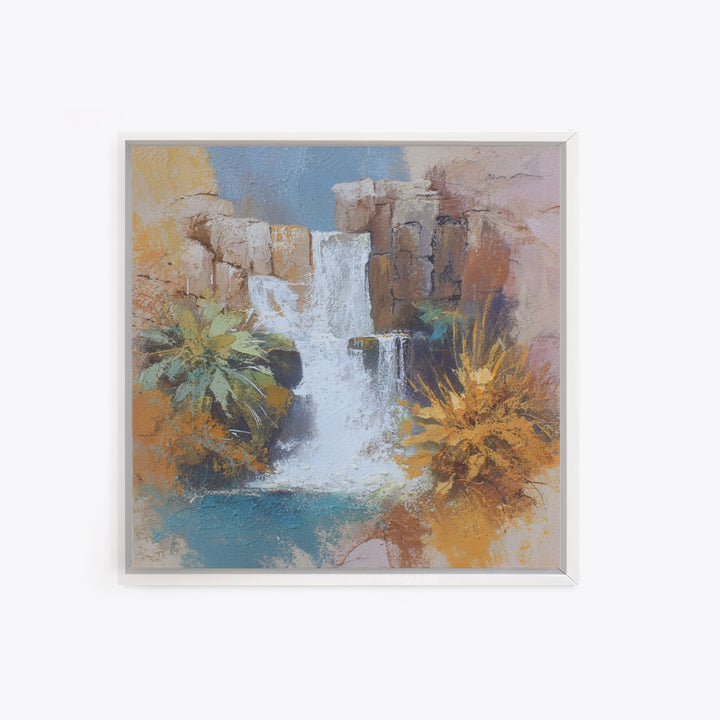 Dwarven Forge with Molten Gold Glow Framed Canvas Print, Fantasy Art, Final Fantasy Art, Living Room Decor, Abstract Art, FAN-1x1-66