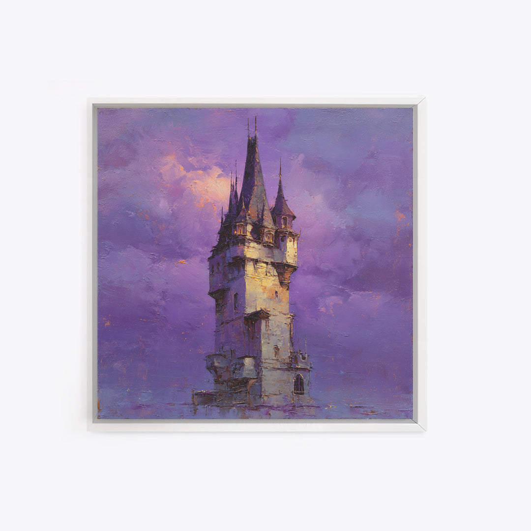 Armored Knight Facing a Glowing Portal Framed Canvas Print, Fantasy Art, Digital Print, Living Room Decor, Fine Art, Mythic, FAN-1x1-7