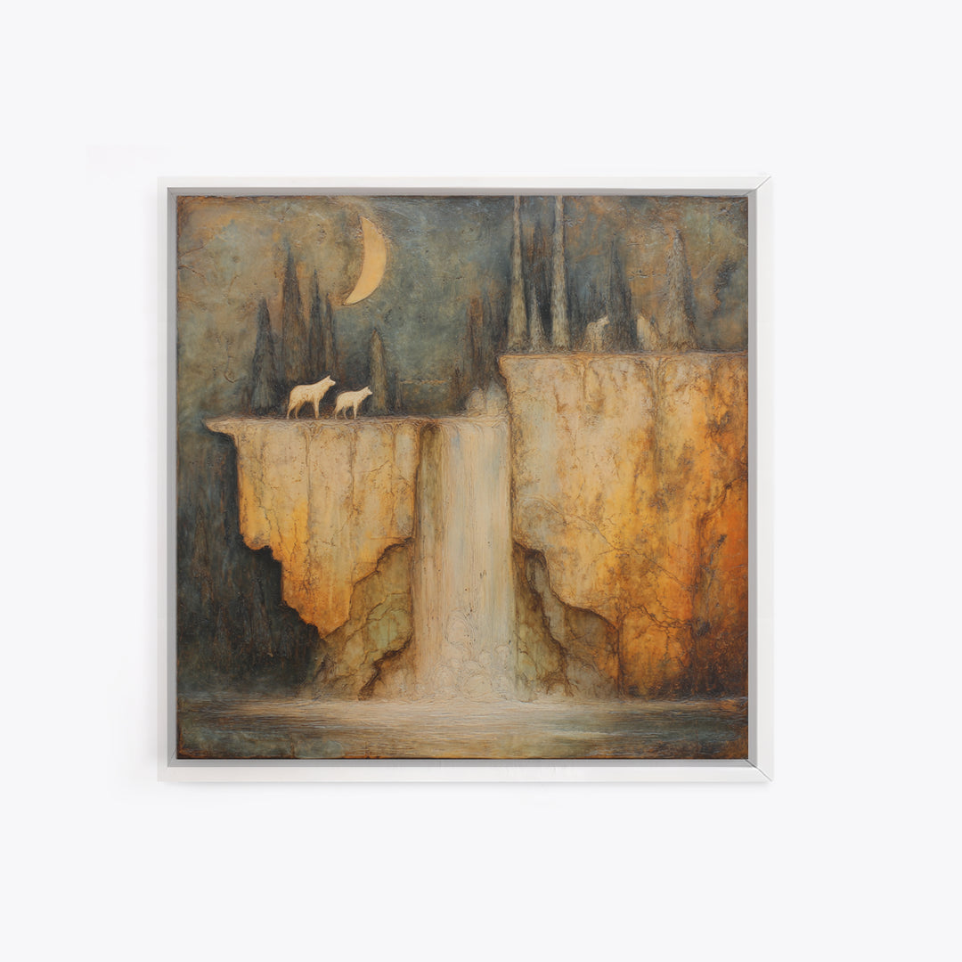 Dwarven Forge with Molten Gold Glow Canvas Print, Fantasy Art, Fantasy Home Decor, Living Room Decor, Fine Art, Mythic, FAN-1x1-90