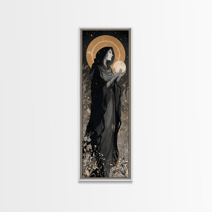 Elven Queen Portrait Canvas Print, Fantasy Art, Fantasy Art Print, Living Room Decor, Fine Art, Mythic, Textured Painting, FAN-1x3-14