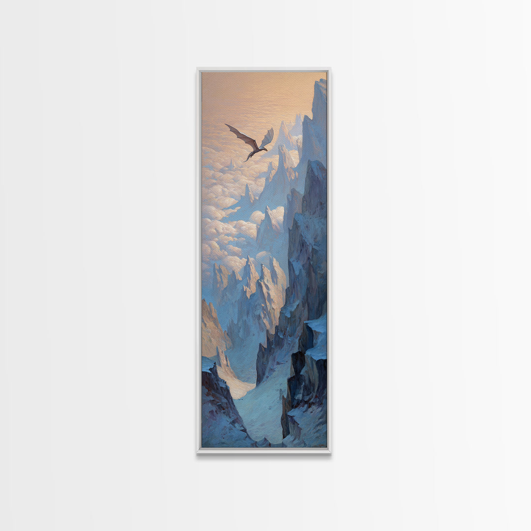 Griffin Perched on a Castle Wall Canvas Print, Fantasy Art, Final Fantasy Art, Living Room Decor, Mythic, Statement Artwork, FAN-1x3-22