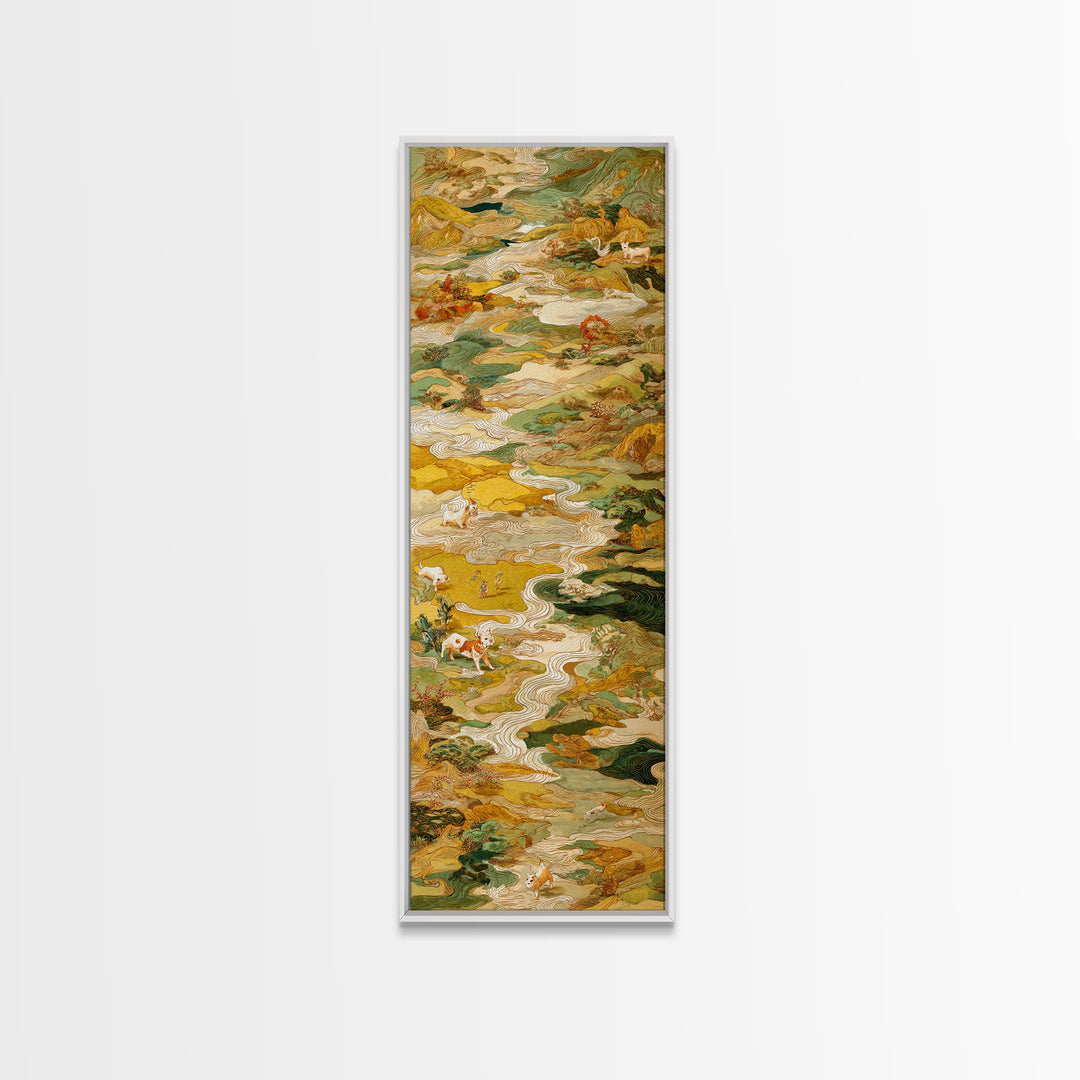 Dragon Soaring Above Jagged Mountain Peaks Canvas Print, Fantasy Art, Statement Artwork, Living Room Decor, Oil Painting, FAN-1x3-37