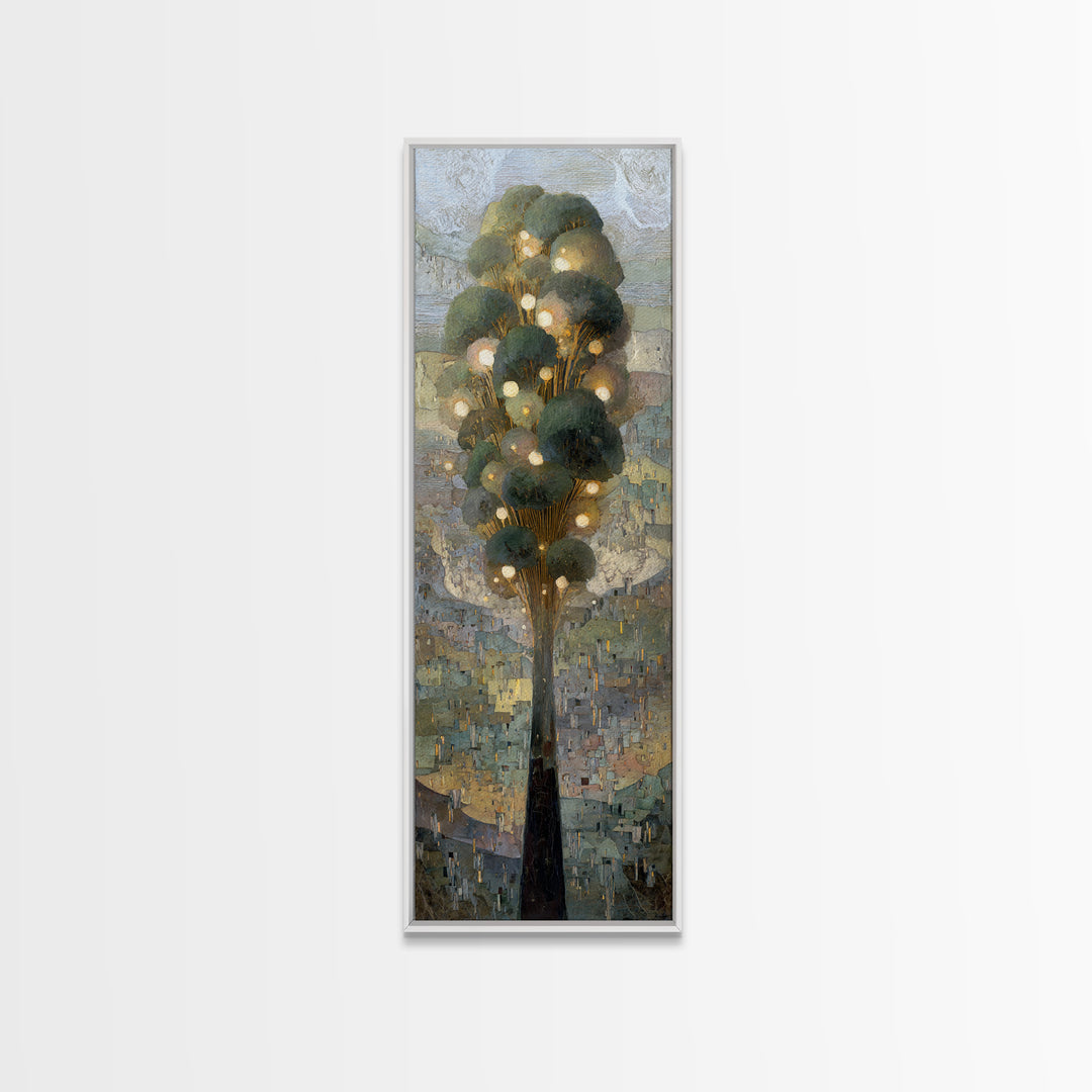 Crystal Cave with Luminous Blue Reflections Canvas Print, Fantasy Art, Art Print, Living Room Decor, Oil Painting, Mythic, FAN-1x3-90